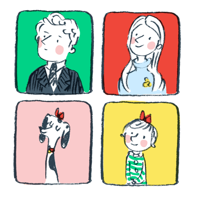 Drawing of a family portrait