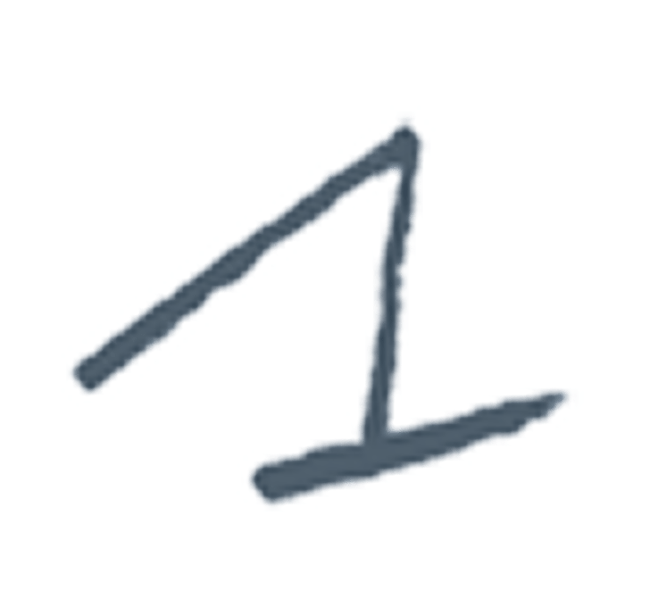 Handwritten number 1