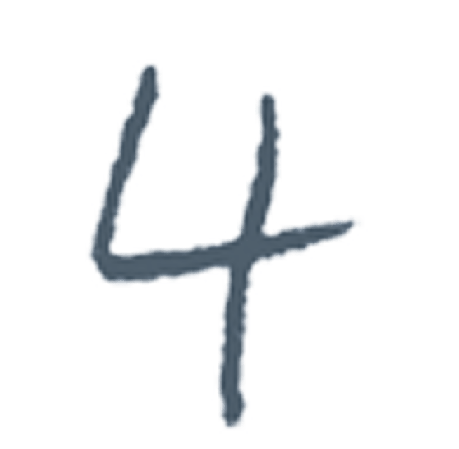 Handwritten number 4