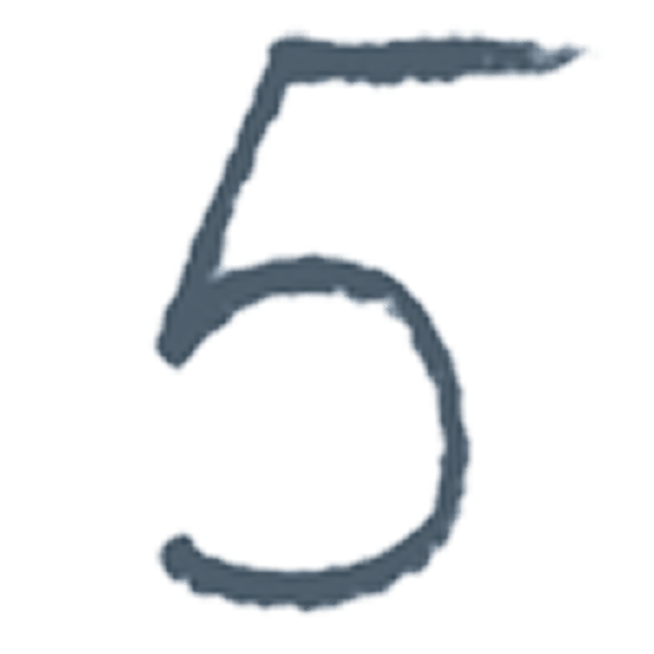 Handwritten number 5