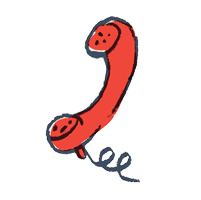 Drawing of a red phone